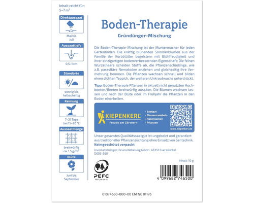 Kiepenkerl Boden Therapie Gründünger Mischung Saatguttüte