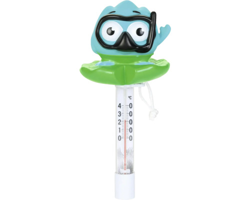 Poolthermometer mit Vogelmotiv und Taucherbrille