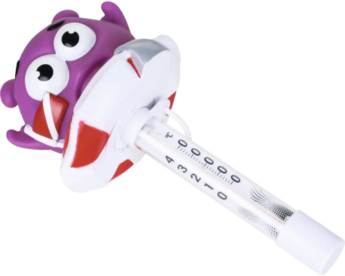 Poolthermometer mit lila Fischfigur zur Temperaturmessung