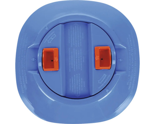 Deckel für Poolchemikalien-Dosierschwimmer, mit Warnhinweisen