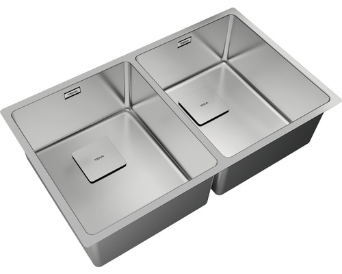 Spüle aus Edelstahl mit zwei Becken