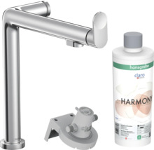 Hansgrohe Metropol Waschtischarmatur mit Claro Wasserfilter und Reinigungsflüssigkeit