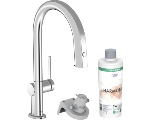 hansgrohe Küchenarmatur mit Filterfunktion AQITTURA M91 chrom mit Filterkopf und Mineralisierungskartusche Harmony mit Filter 76801000