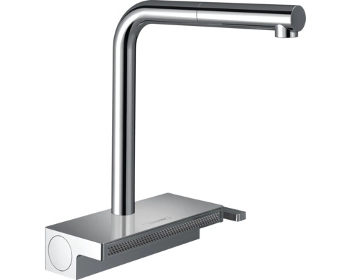hansgrohe Küchenarmatur AQUNO SELECT M81 chrom mit Multifunktionssieb 73836000 Küchenarmatur mit Ausziehbrause