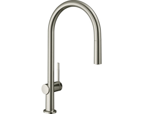 hansgrohe Küchenarmatur mit Brause TALIS 210 M54 edelstahl gebürstet 72802800 Küchenarmatur aus Metall mit hohem Auslauf