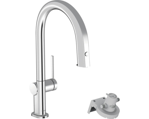 hansgrohe Küchenarmatur mit Filterfunktion AQITTURA M91 chrom mit Filterkopf 76803000