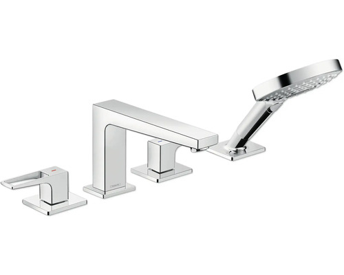 hansgrohe Wannenrandarmatur METROPOL 4-Loch chrom ohne Unterputzgrundkörper 74552000