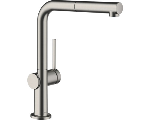 hansgrohe Küchenarmatur mit herausziehbaren Auslauf TALIS M54 brushed black chrom gebürstet 72808340