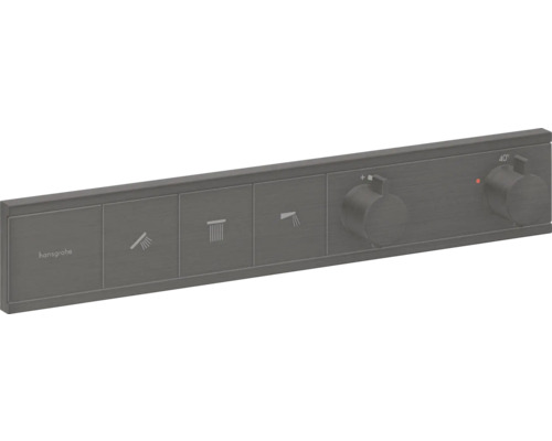 hansgrohe Unterputz Thermostat Dusche RainSelect brushed black chrom gebürstet für 3 Verbraucher ohne Unterputzgrundkörper 15381340