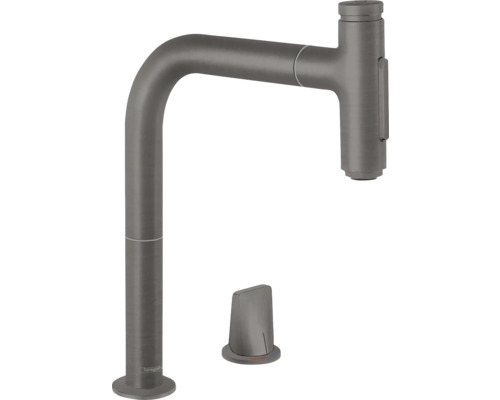 hansgrohe 2-Loch Küchenarmatur mit Handbrause METRIS SELECT 200 M71 schwarz matt 73818340 hansgrohe 2-Loch Küchenarmatur mit Handbrause METRIS SELECT 200 M71 schwarz matt 73818340