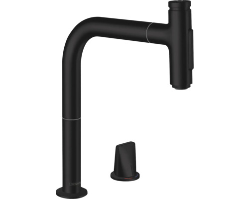 hansgrohe 2-Loch Küchenarmatur mit Handbrause METRIS SELECT 200 M71 schwarz matt 73818670 hansgrohe 2-Loch Küchenarmatur mit Handbrause METRIS SELECT 200 M71 schwarz matt 73818670