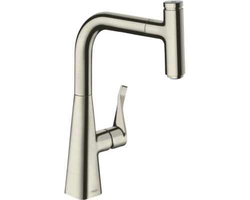 hansgrohe Küchenarmatur mit Ausziehauslauf METRIS SELECT 240 M71 edelstahl gebürstet 73802800