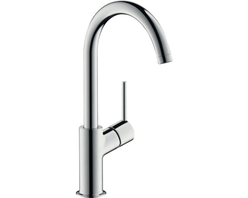 hansgrohe Waschtischarmatur TALIS 210 chrom mit Push-Open Ablaufventil 32080000 Armatur für Waschtisch mit hohem Auslauf