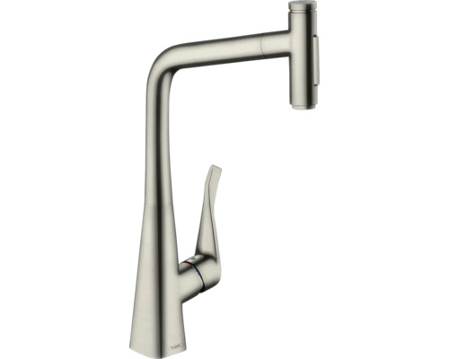 hansgrohe Küchenarmatur mit Handbrause METRIS SELECT 320 M71 edelstahl gebürstet 73820800