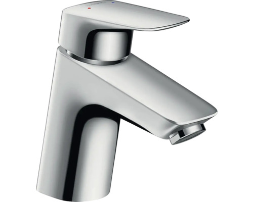 hansgrohe Niederdruckarmatur LOGIS 70 chrom mit Push-Open Ablaufventil 71074000 Einhandmischer für Waschtisch