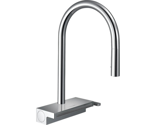 hansgrohe Küchenarmatur mit Handbrause AQUNO SELECT 170 M81 Eco chrom 73831000 Küchenarmatur aus Metall mit hohem Auslauf