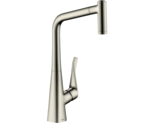 hansgrohe Küchenarmatur mit Handbrause METRIS 320 M71 edelstahl gebürstet 14820800 hansgrohe Küchenarmatur mit Handbrause METRIS 320 M71 edelstahl gebürstet 14820800