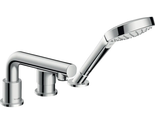 hansgrohe Wannenrandarmatur TALIS S 3-Loch chrom ohne Unterputzgrundkörper 72416000 Hansgrohe Logo. Badarmatur mit Handbrause.