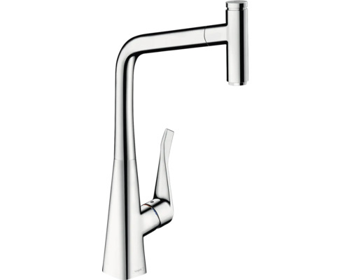 hansgrohe Küchenarmatur mit Ausziehauslauf METRIS SELECT 320 M71 chrom 73803000 Küchenarmatur mit Ausziehbrause