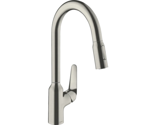 hansgrohe Küchenarmatur mit Handbrause FOCUS 220 M42 edelstahl gebürstet 71820800