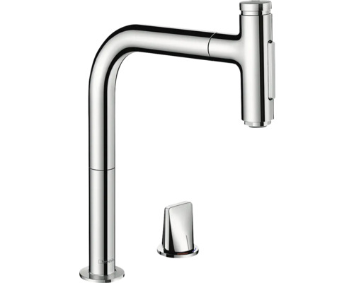 hansgrohe 2-Loch Küchenarmatur mit Handbrause METRIS SELECT 200 M71 chrom 73818000