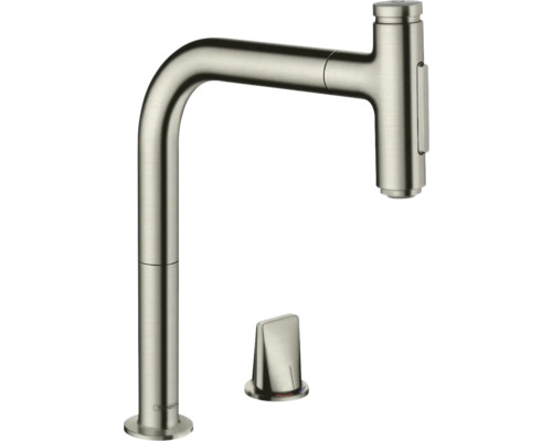 hansgrohe 2-Loch Küchenarmatur mit Handbrause METRIS SELECT 200 M71 edelstahl gebürstet 73819800 hansgrohe 2-Loch Küchenarmatur mit Handbrause METRIS SELECT 200 M71 edelstahl gebürstet 73819800