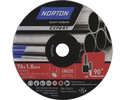 Inox Trennscheibe Norton Ø 76x10 mm 5 Stück