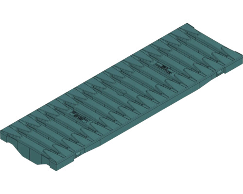 Hauraton Recyfix PRO 100 Stegrost SW 110/9 horizontaler Schubsicherung Klasse C 250 petrol 500 mm x 149 mm x 38 mm
