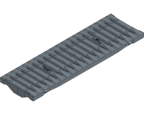 Hauraton Recyfix PRO 100 Stegrost SW 110/9 horizontaler Schubsicherung Klasse C 250 schiefer-anthrazit 500 mm x 149 mm x 38 mm