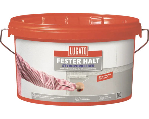 Lugato Dispersionskleber Styroporkleber Fester Halt 4 kg Eimer Lugato Fester Halt Styroporkleber, Spezialklebstoff für die Wärmedämmung