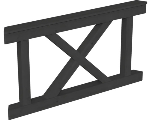 Brüstung Andreaskreuz SKAN HOLZ passend für 6-Eck-Pavillons 150 x 84 cm anthrazit Holzzaunfeld mit X-förmigem Design