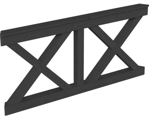 Brüstung Andreaskreuz SKAN HOLZ passend für 6-Eck-Pavillons 180 x 84 cm anthrazit Holzträger mit Kreuzstreben für Bauprojekte