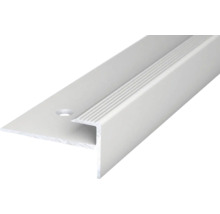 Prinz Treppenkante mit Einschub Alu silber gelocht 30 x 15 x 2500 mm