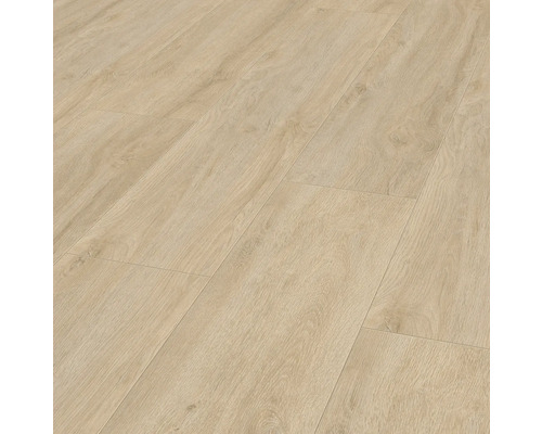 Nahaufnahme von hellem Laminatboden mit Holzstruktur