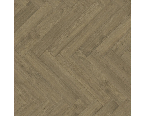 Laminat Trendtime 3 Eiche Mont Blanc dunkelbraun Fischgrät 858 x 143 x 8 mm Parkettboden im Fischgrätmuster