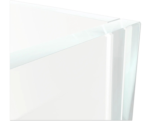 Detailansicht einer transparenten Glasplatte