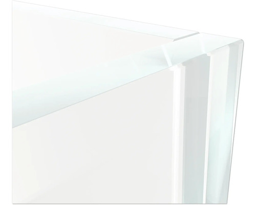 Eckansicht eines transparenten Acrylglasblocks