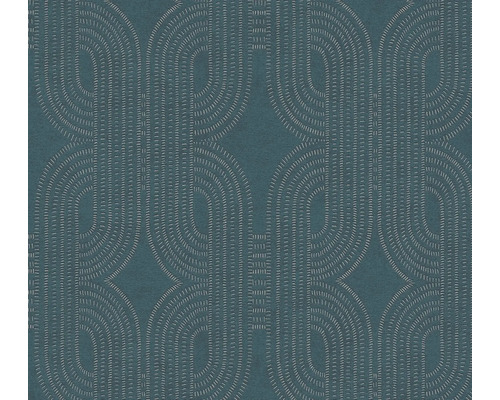 Vliestapete 39937-3 French Affair grafisches Retromuster blau Tapete mit Kreismuster