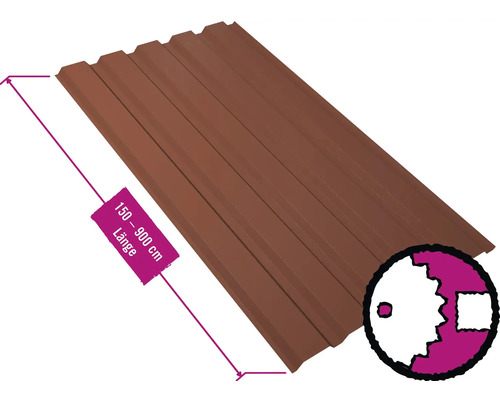 PRECIT Trapezplatte für Wand W35LA Kupferbraun RAL 8004 80mµ Shimoco Beschichtung Fix-Breite 1070 mm x Stärke 0,5 mm (Meterware ab 150 bis max. 900 cm) PRECIT Trapezplatte für Wand W35LA Kupferbraun RAL 8004 80mµ Shimoco Beschichtung Fix-Breite 1070 mm x Stärke 0,5 mm (Meterware ab 150 bis max. 900 cm)