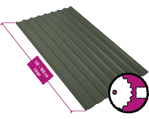 PRECIT Trapezplatte für Dach mit Antikondensationsvlies W20LV Nadelgrün RAL 6020 80mµ Shimoco Beschichtung Fix-Breite 1135 mm x Stärke 0,5 mm (Meterware ab 150 bis max. 900 cm) PRECIT Trapezplatte für Dach mit Antikondensationsvlies W20LV Nadelgrün RAL 6020 80mµ Shimoco Beschichtung Fix-Breite 1135 mm x Stärke 0,5 mm (Meterware ab 150 bis max. 900 cm)