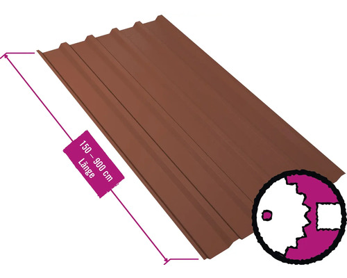 PRECIT Trapezplatte für Dach W35LR Kupferbraun RAL 8004 80mµ Shimoco Beschichtung Fix-Breite 1070 mm x Stärke 0,5 mm (Meterware ab 150 bis max. 900 cm) PRECIT Trapezplatte für Dach W35LR Kupferbraun RAL 8004 80mµ Shimoco Beschichtung Fix-Breite 1070 mm x Stärke 0,5 mm (Meterware ab 150 bis max. 900 cm)