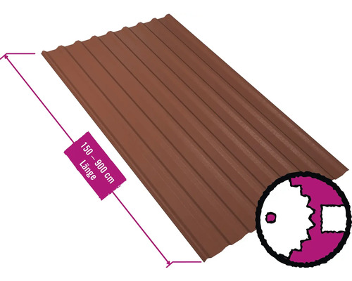 PRECIT Trapezplatte für Dach mit Antikondensationsvlies W20LV Kupferbraun RAL 8004 80mµ Shimoco Beschichtung Fix-Breite 1135 mm x Stärke 0,5 mm (Meterware ab 150 bis max. 900 cm) PRECIT Trapezplatte für Dach mit Antikondensationsvlies W20LV Kupferbraun RAL 8004 80mµ Shimoco Beschichtung Fix-Breite 1135 mm x Stärke 0,5 mm (Meterware ab 150 bis max. 900 cm)