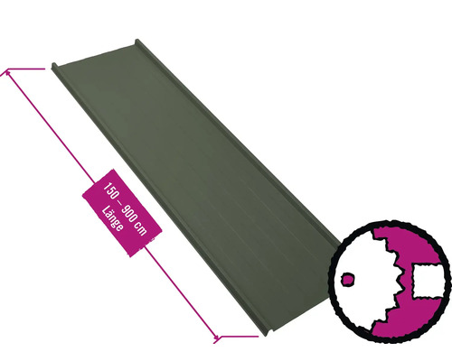 PRECIT Trapezplatte für Dach mit Antikondensationsvlies W33LV Nadelgrün RAL 6020 80mµ Shimoco Beschichtung Fix-Breite 548 mm x Stärke 0,5 mm (Meterware ab 150 bis max. 900 cm) PRECIT Trapezplatte für Dach mit Antikondensationsvlies W33LV Nadelgrün RAL 6020 80mµ Shimoco Beschichtung Fix-Breite 548 mm x Stärke 0,5 mm (Meterware ab 150 bis max. 900 cm)