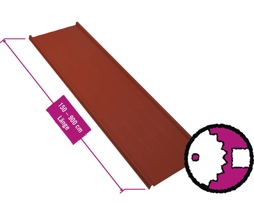 PRECIT Trapezplatte für Dach mit Antikondensationsvlies W33LV Oxidrot RAL 3009 80mµ Shimoco Beschichtung Fix-Breite 548 mm x Stärke 0,5 mm (Meterware ab 150 bis max. 900 cm) PRECIT Trapezplatte für Dach mit Antikondensationsvlies W33LV Oxidrot RAL 3009 80mµ Shimoco Beschichtung Fix-Breite 548 mm x Stärke 0,5 mm (Meterware ab 150 bis max. 900 cm)