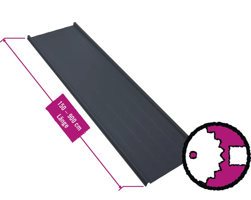 PRECIT Trapezplatte für Dach mit Antikondensationsvlies W33LV Anthrazitgrau RAL 7016 80mµ Shimoco Beschichtung Fix-Breite 548 mm x Stärke 0,5 mm (Meterware ab 150 bis max. 900 cm) PRECIT Trapezplatte für Dach mit Antikondensationsvlies W33LV Anthrazitgrau RAL 7016 80mµ Shimoco Beschichtung Fix-Breite 548 mm x Stärke 0,5 mm (Meterware ab 150 bis max. 900 cm)