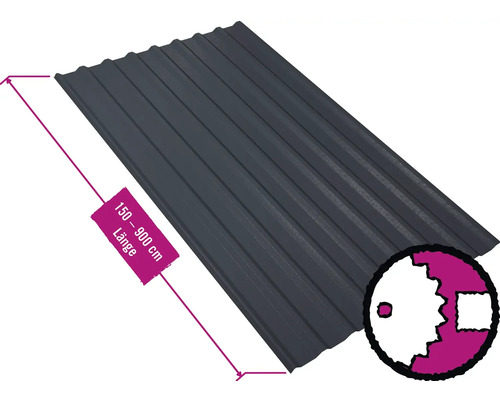 PRECIT Trapezplatte für Dach mit Antikondensationsvlies W20LV Anthrazitgrau RAL 7016 80mµ Shimoco Beschichtung Fix-Breite 1135 mm x Stärke 0,5 mm (Meterware ab 150 bis max. 900 cm) PRECIT Trapezplatte für Dach mit Antikondensationsvlies W20LV Anthrazitgrau RAL 7016 80mµ Shimoco Beschichtung Fix-Breite 1135 mm x Stärke 0,5 mm (Meterware ab 150 bis max. 900 cm)