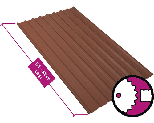 PRECIT Trapezplatte für Dach W20LR Kupferbraun RAL 8004 80mµ Shimoco Beschichtung Fix-Breite 1135 mm x Stärke 0,5 mm (Meterware ab 150 bis max. 900 cm) PRECIT Trapezplatte für Dach W20LR Kupferbraun RAL 8004 80mµ Shimoco Beschichtung Fix-Breite 1135 mm x Stärke 0,5 mm (Meterware ab 150 bis max. 900 cm)