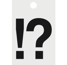 Schild mit Ausrufezeichen und Fragezeichen