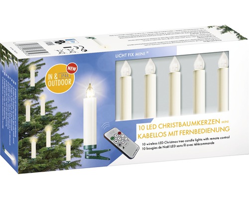 Verpackung von zehn kabellosen LED Christbaumkerzen mit Fernbedienung