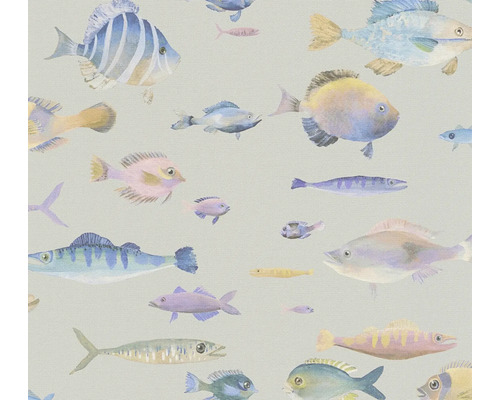 Vliestapete 39696-4 Pint Walls 2 Tiermotiv Fische hellgrau Tapete mit Fischmuster